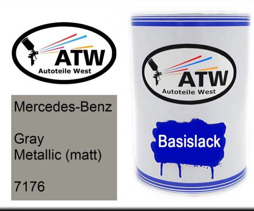 Mercedes-Benz, Gray Metallic (matt), 7176: 500ml Lackdose, von ATW Autoteile West.